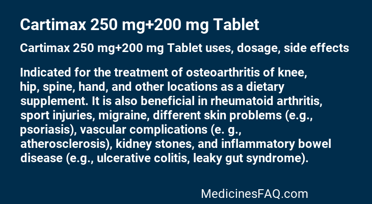 Cartimax 250 mg+200 mg Tablet