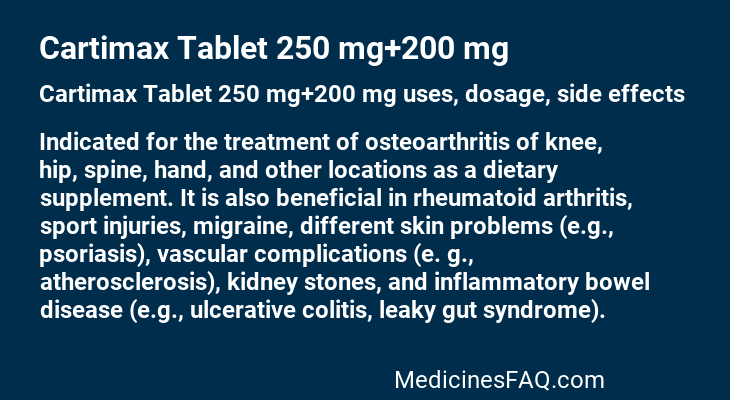 Cartimax Tablet 250 mg+200 mg