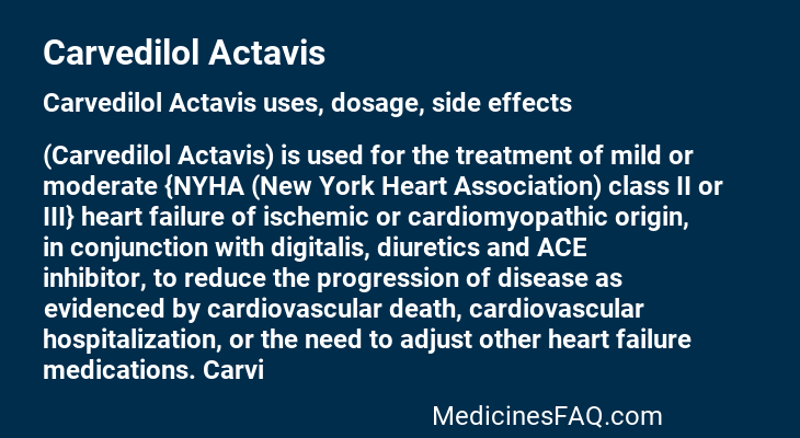 Carvedilol Actavis