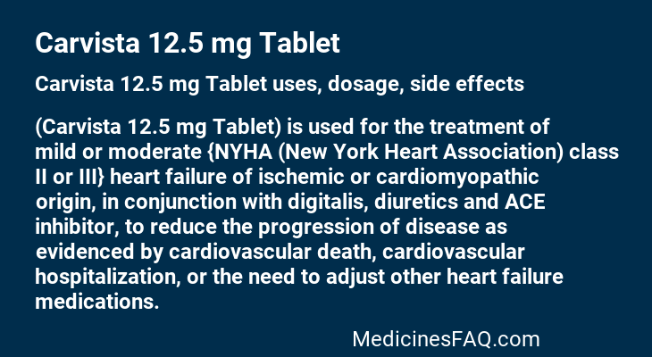 Carvista 12.5 mg Tablet