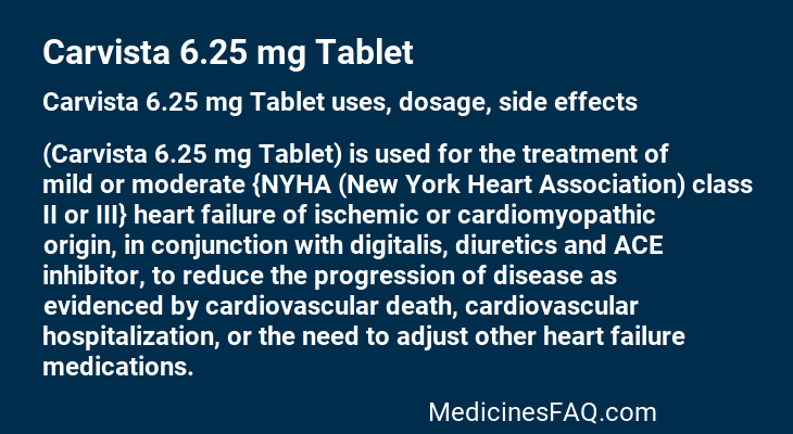 Carvista 6.25 mg Tablet