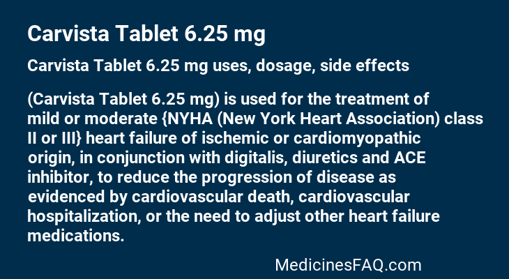 Carvista Tablet 6.25 mg