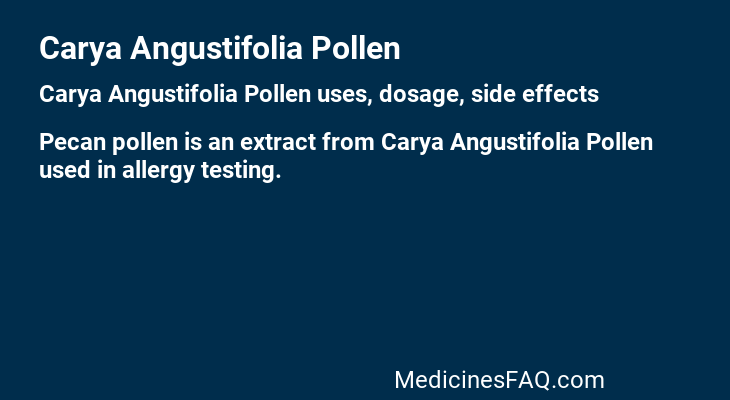 Carya Angustifolia Pollen