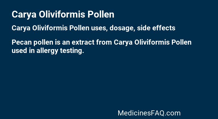 Carya Oliviformis Pollen