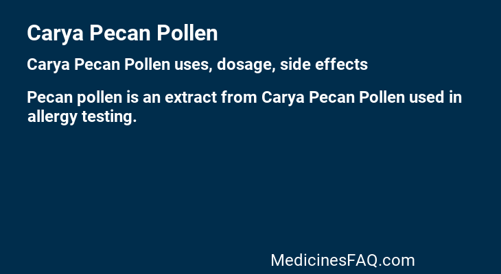 Carya Pecan Pollen