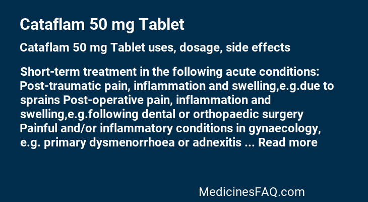 Cataflam 50 mg Tablet