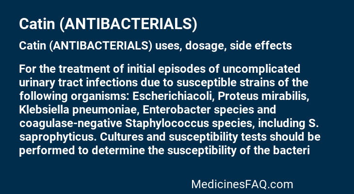 Catin (ANTIBACTERIALS)