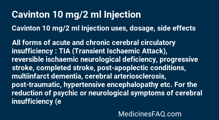 Cavinton 10 mg/2 ml Injection