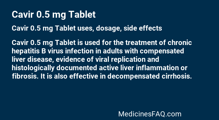 Cavir 0.5 mg Tablet