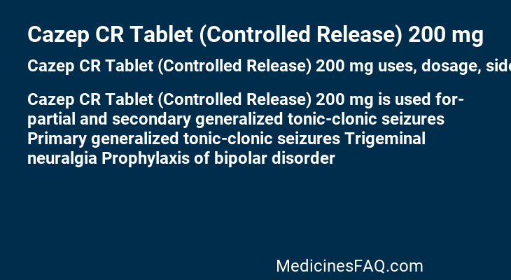 Cazep CR Tablet (Controlled Release) 200 mg