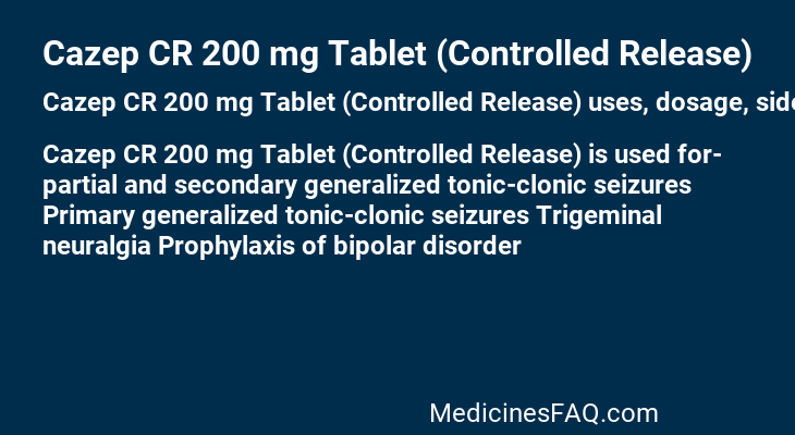 Cazep CR 200 mg Tablet (Controlled Release)