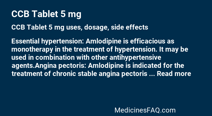 CCB Tablet 5 mg