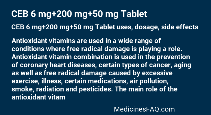 CEB 6 mg+200 mg+50 mg Tablet