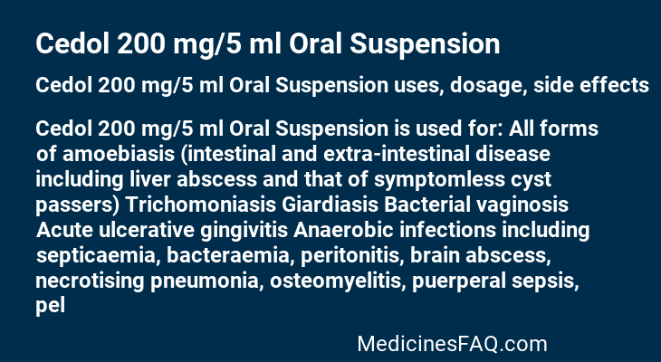 Cedol 200 mg/5 ml Oral Suspension