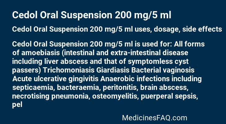 Cedol Oral Suspension 200 mg/5 ml