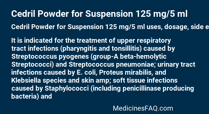 Cedril Powder for Suspension 125 mg/5 ml