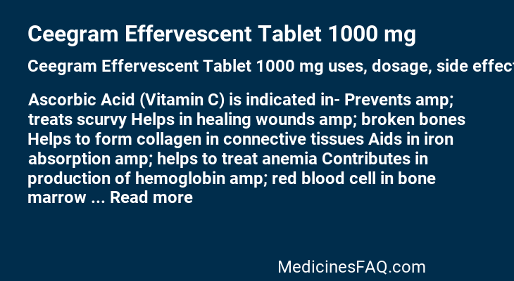 Ceegram Effervescent Tablet 1000 mg