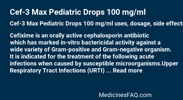 Cef-3 Max Pediatric Drops 100 mg/ml