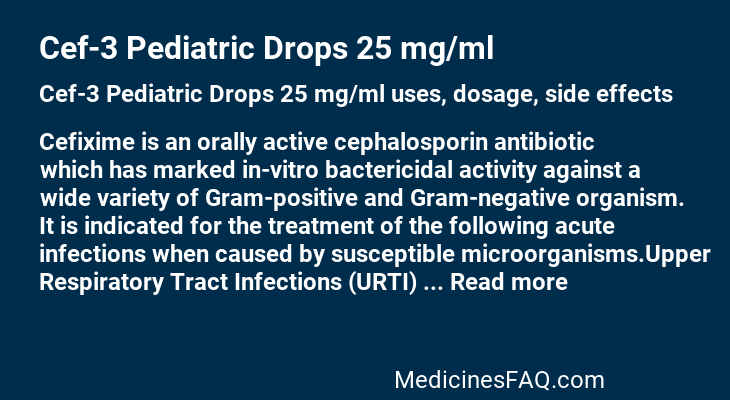 Cef-3 Pediatric Drops 25 mg/ml