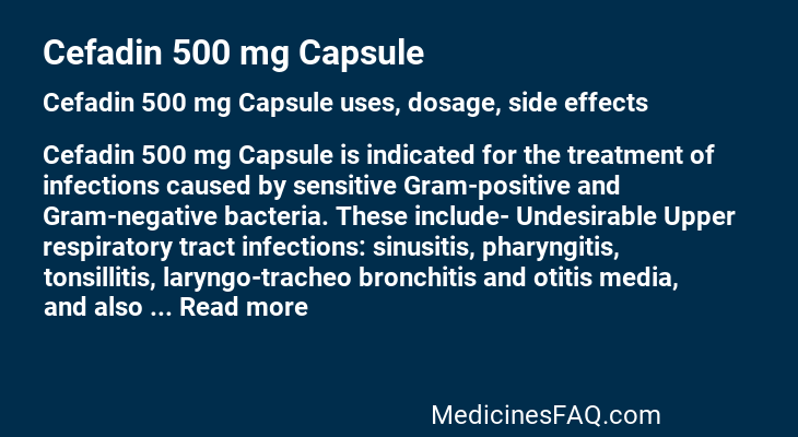 Cefadin 500 mg Capsule