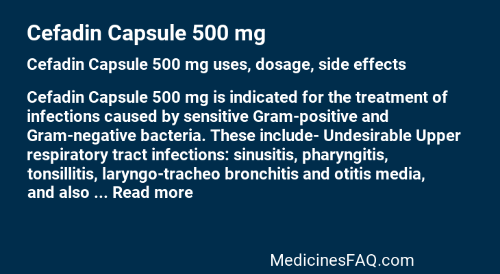 Cefadin Capsule 500 mg