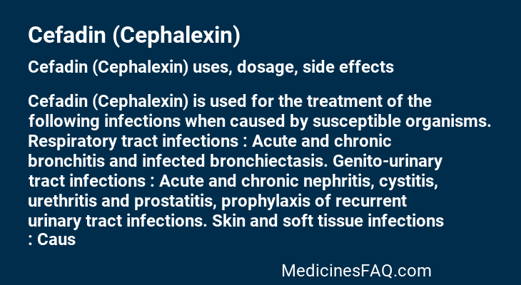 Cefadin (Cephalexin)