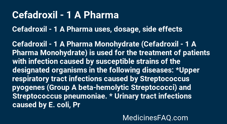 Cefadroxil - 1 A Pharma