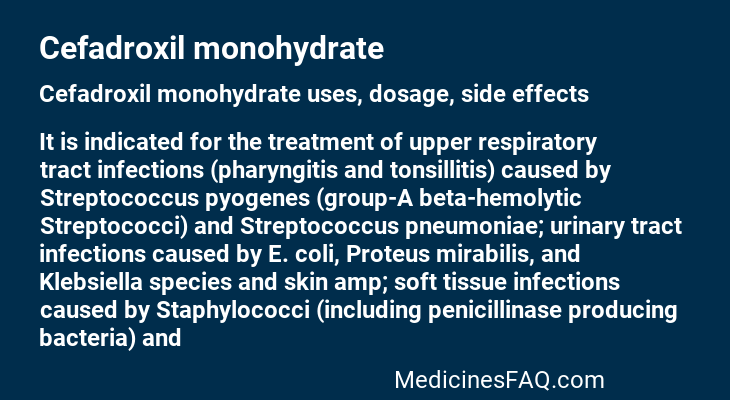 Cefadroxil monohydrate