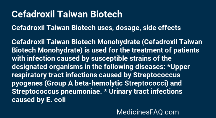 Cefadroxil Taiwan Biotech