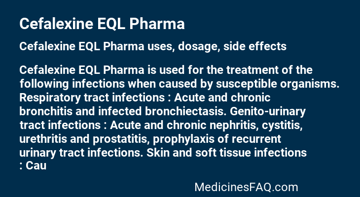 Cefalexine EQL Pharma