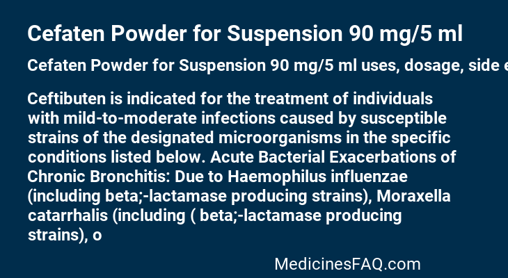 Cefaten Powder for Suspension 90 mg/5 ml