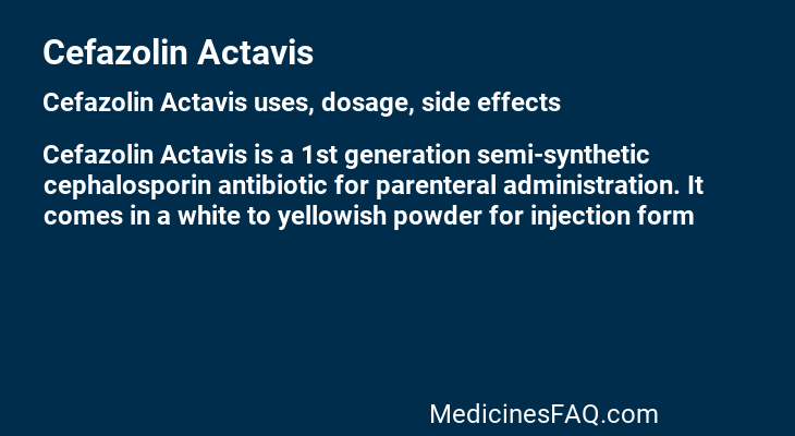 Cefazolin Actavis