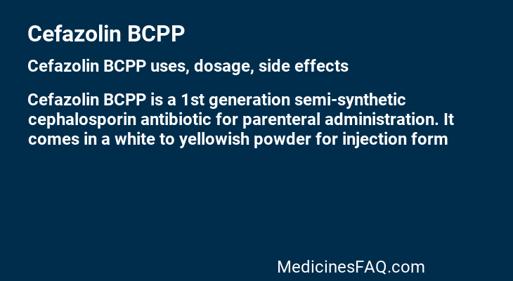 Cefazolin BCPP