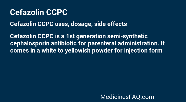 Cefazolin CCPC