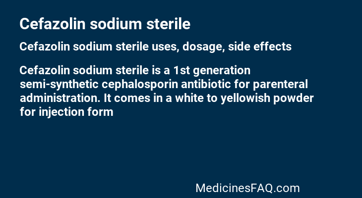 Cefazolin sodium sterile