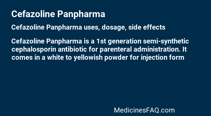 Cefazoline Panpharma