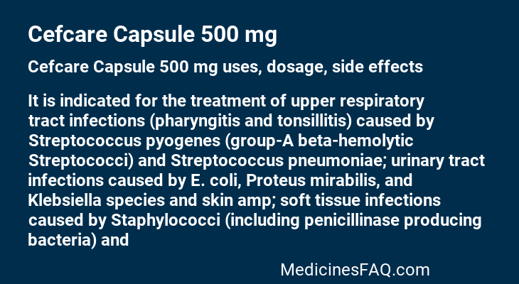 Cefcare Capsule 500 mg