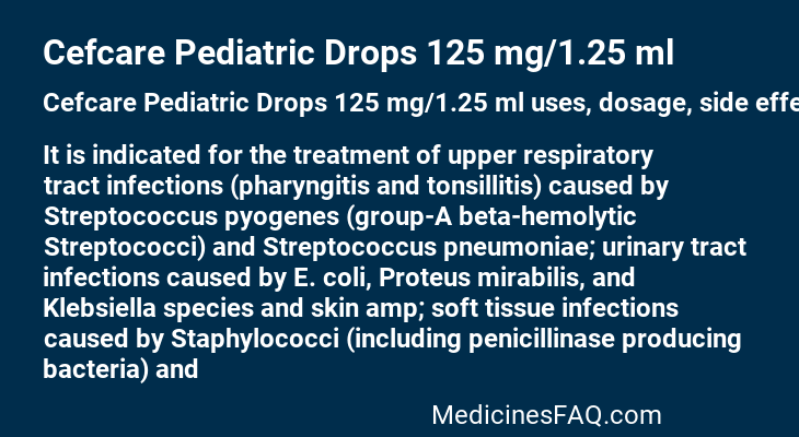 Cefcare Pediatric Drops 125 mg/1.25 ml