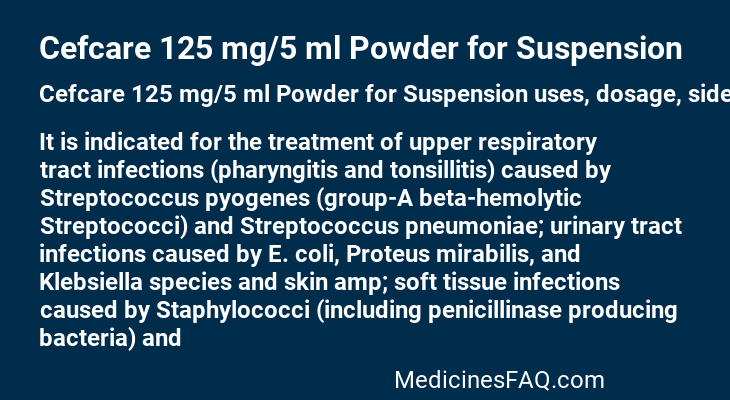 Cefcare 125 mg/5 ml Powder for Suspension