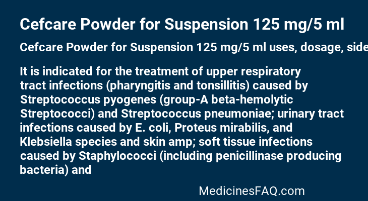 Cefcare Powder for Suspension 125 mg/5 ml