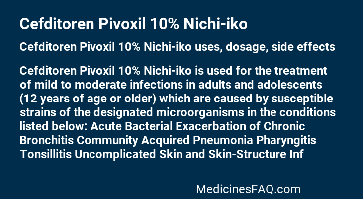 Cefditoren Pivoxil 10% Nichi-iko