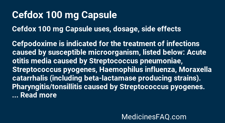 Cefdox 100 mg Capsule