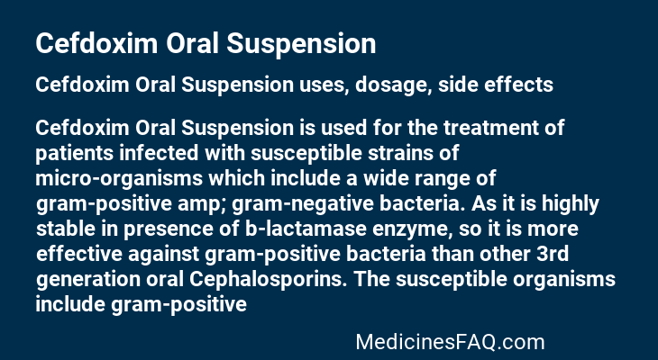Cefdoxim Oral Suspension