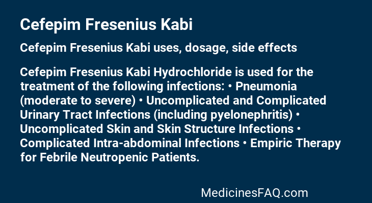 Cefepim Fresenius Kabi