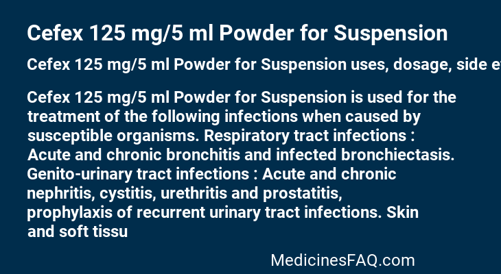 Cefex 125 mg/5 ml Powder for Suspension