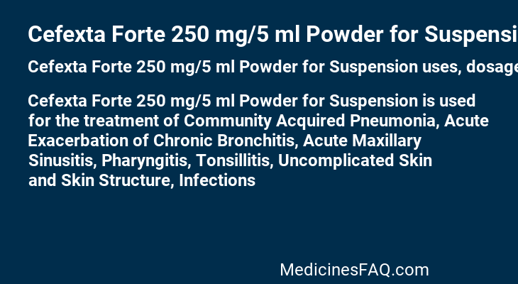 Cefexta Forte 250 mg/5 ml Powder for Suspension