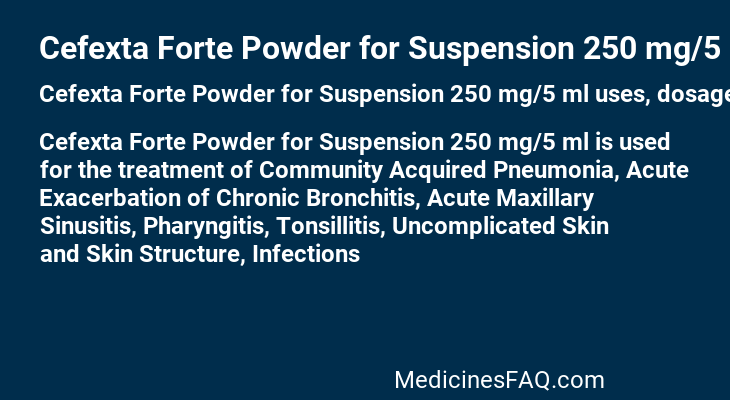 Cefexta Forte Powder for Suspension 250 mg/5 ml