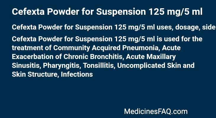 Cefexta Powder for Suspension 125 mg/5 ml