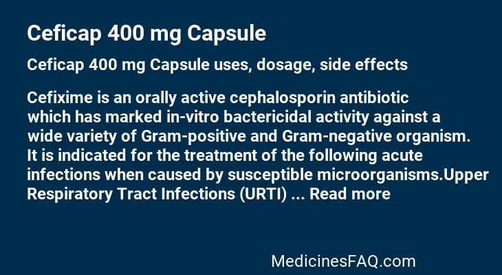 Ceficap 400 mg Capsule