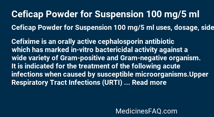 Ceficap Powder for Suspension 100 mg/5 ml